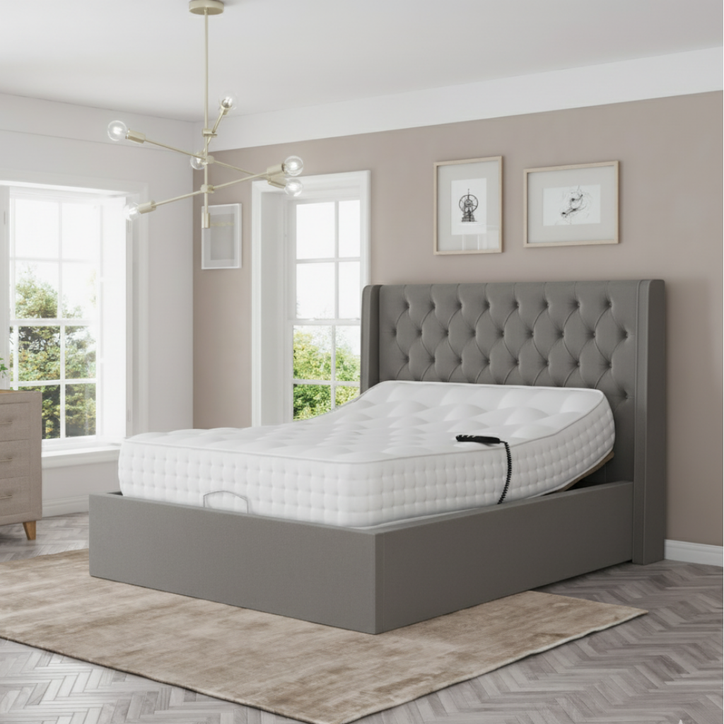 HarmonyLift Luxe 9000 Premium Adjustable Bed – Electric Adjustable Frame with Memory Foam Mattress | GREEN
