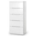 Manhattan 5 Drawer Narrow Chest - White