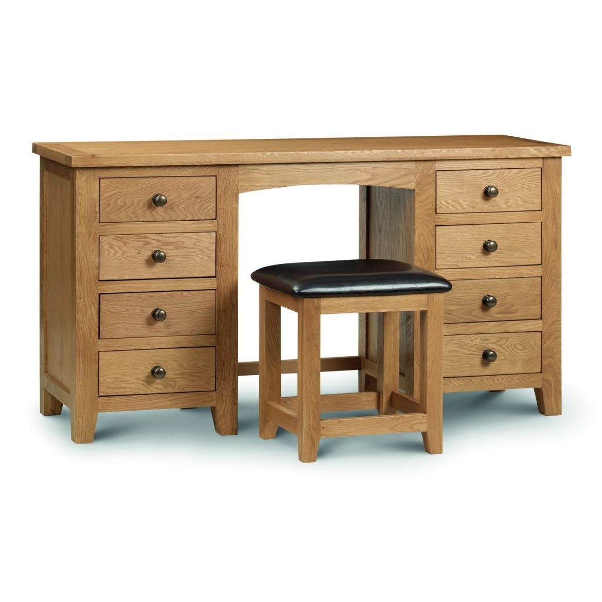 Marlborough Oak Twin Pedestal Dressing Table