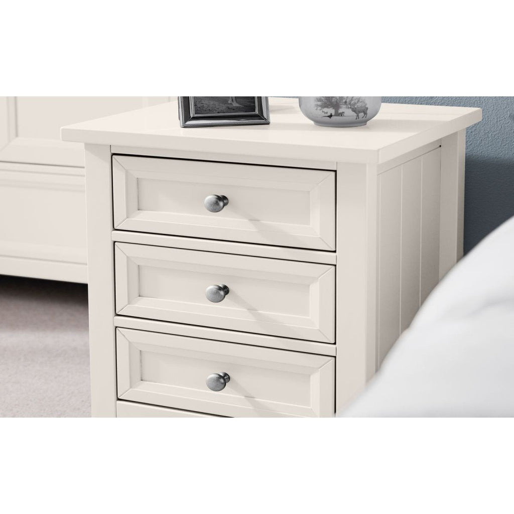 Maine 3 Drawer Bedside - Surf White