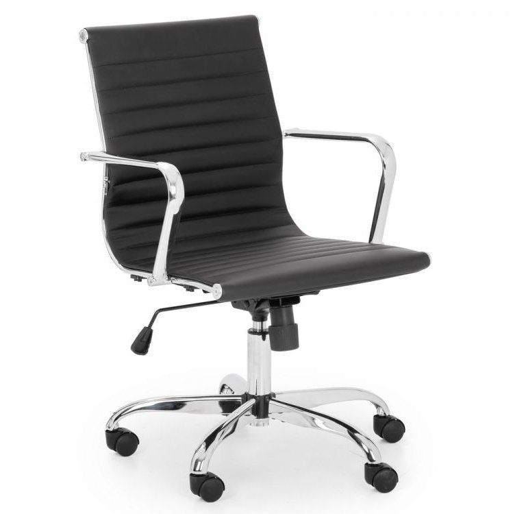 Gio Office Chair - Black & Chrome