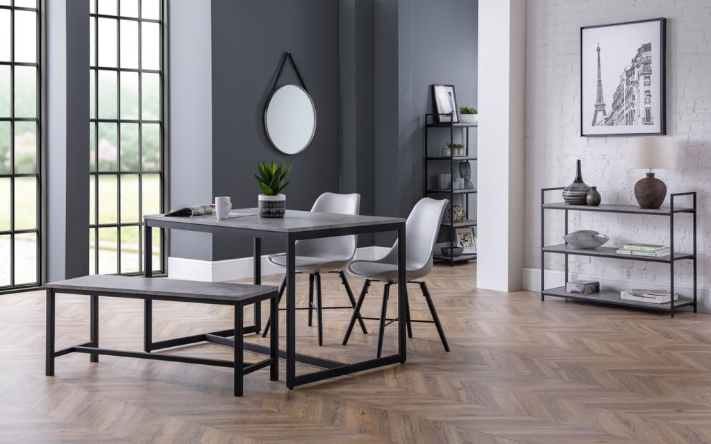 Staten Bench & Kari Grey Dining Set