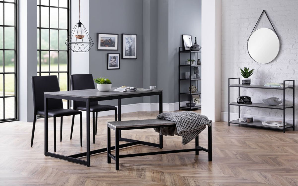 Staten Bench & Jazz Black Dining Set