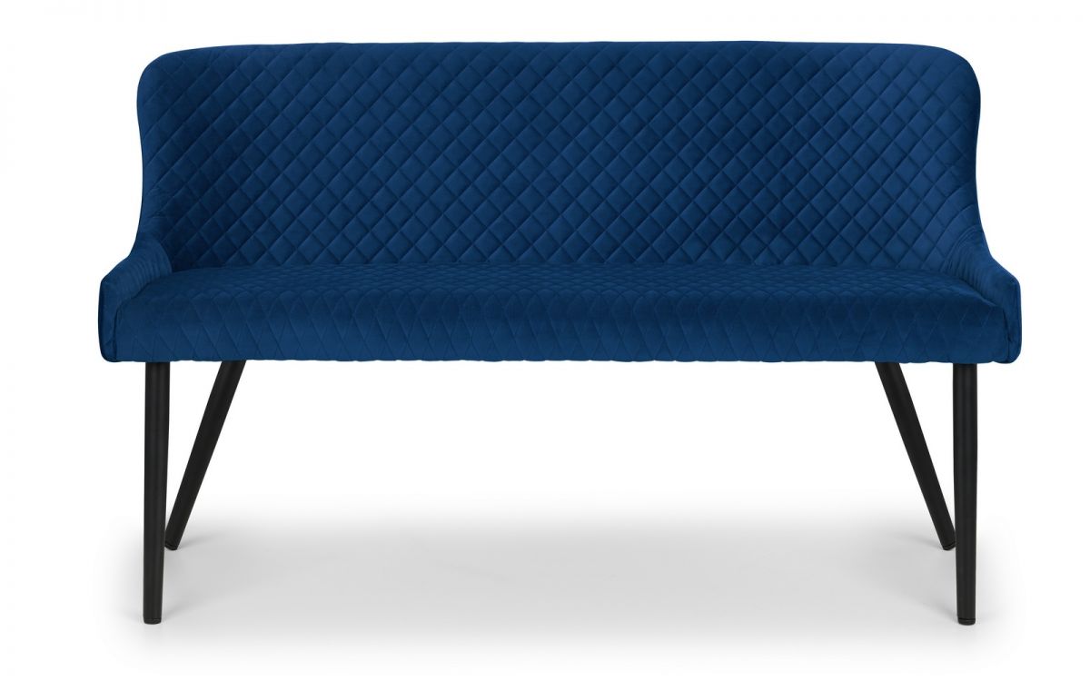 Como & Luxe Blue Dining Set (2 Chairs & Bench)
