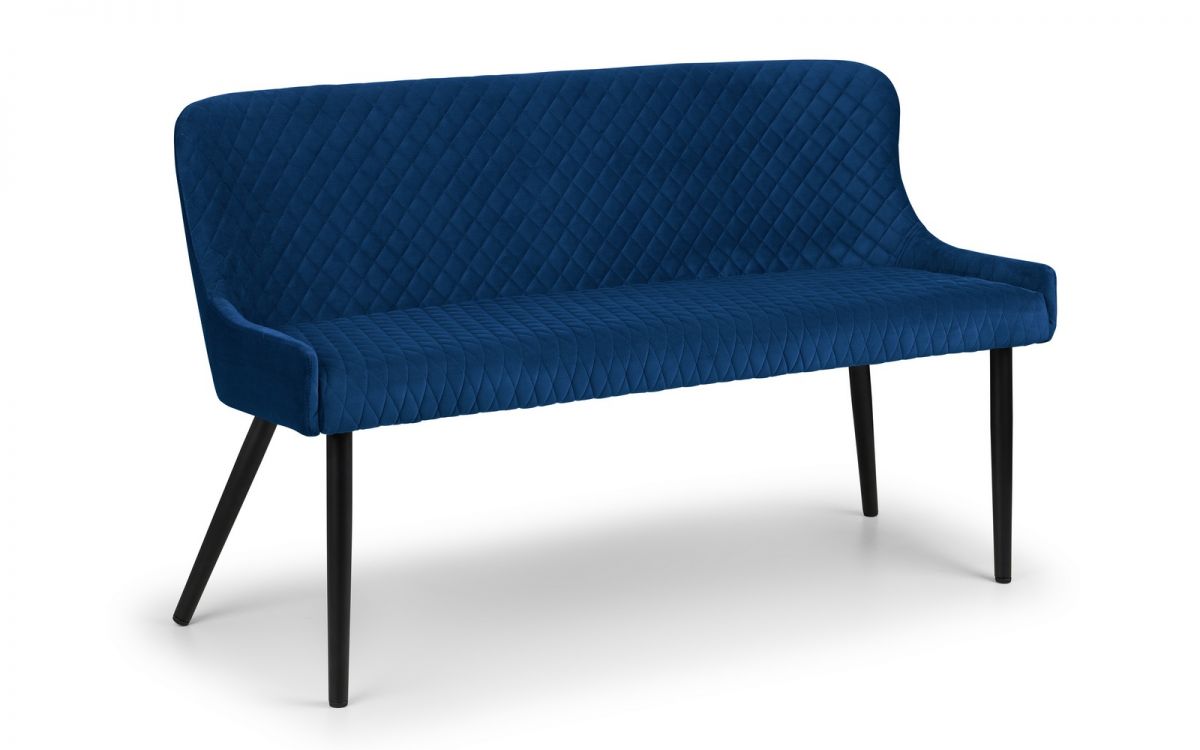 Como & Luxe Blue Dining Set (2 Chairs & Bench)