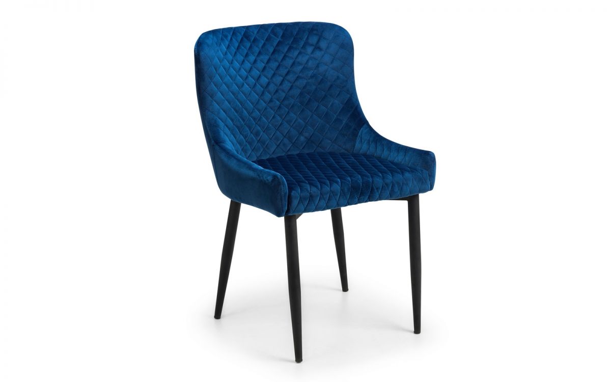 Como & Luxe Blue Dining Set (2 Chairs & Bench)