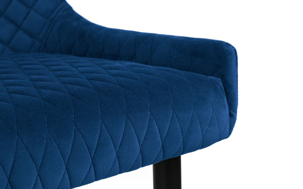 Como & Luxe Blue Dining Set (2 Chairs & Bench)
