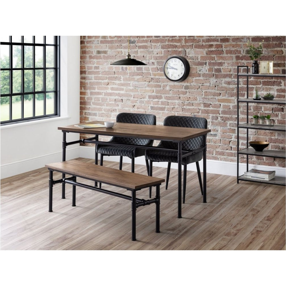 Carnegie Dining Table, Bench & 2 Luxe Grey Chairs
