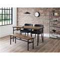 Carnegie Dining Table, Bench & 2 Luxe Grey Chairs