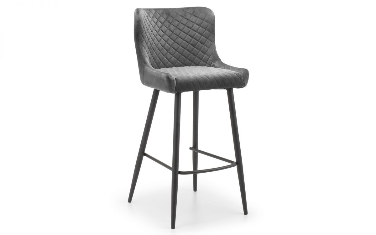 Grafton Bar Table & 2 Luxe Grey Bar Stools