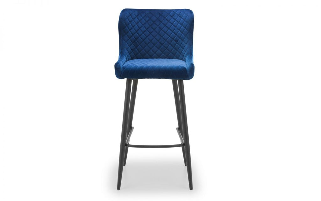 Grafton Bar Table & 4 Luxe Blue Bar Stools