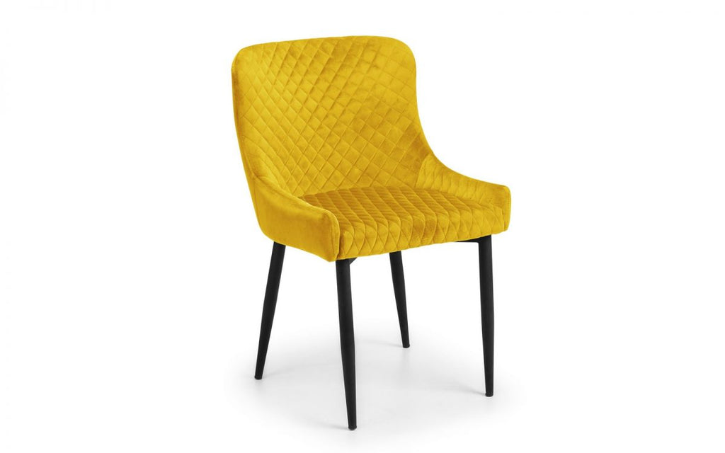 Berwick Dining Table & 4 Luxe Mustard Chairs