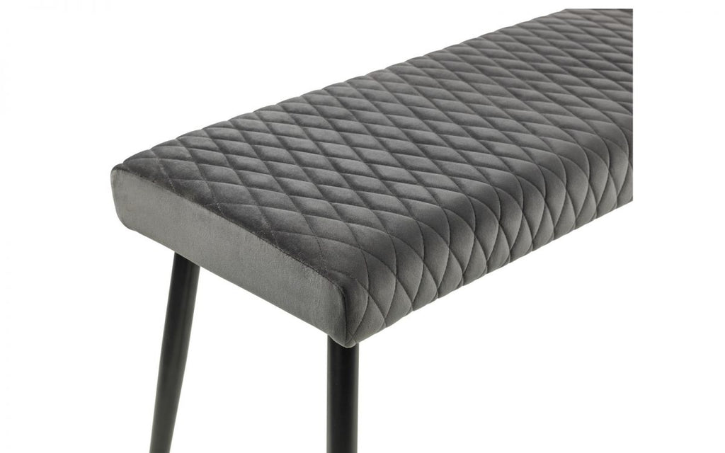 Berwick Dining Table, Luxe Low Grey Bench & 2 Luxe Grey Chairs