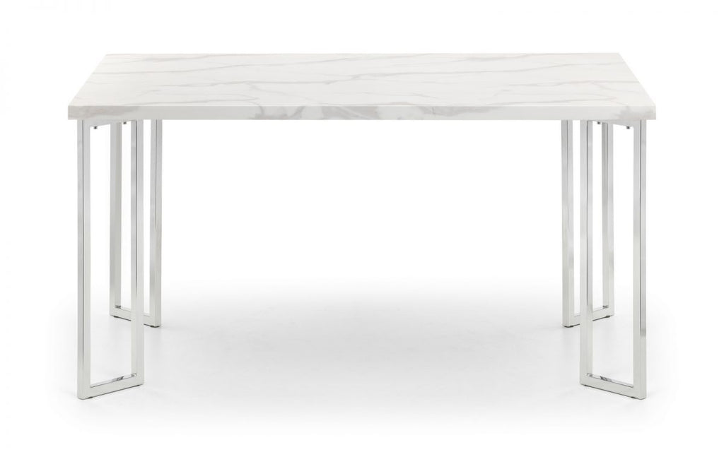 Positano Dining Table & 4 Calabria Cantilever Velvet Grey Chairs