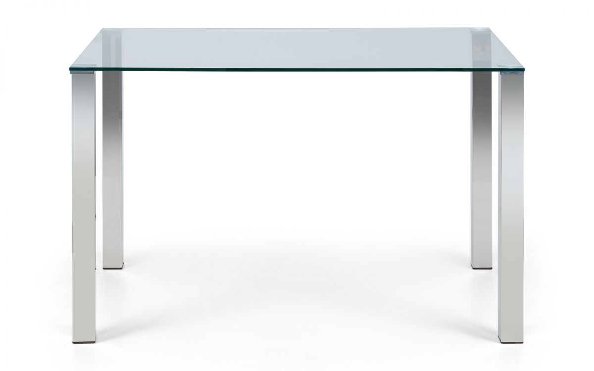 Enzo Dining Table & 4 Calabria Cantilever Velvet Blue Chairs