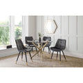 Montero Round Table & 4 Hadid Grey Dining Chairs