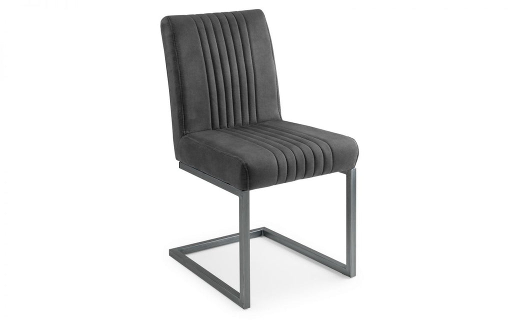 Brooklyn Dining Table Dark Oak & 6 Charcoal Chairs