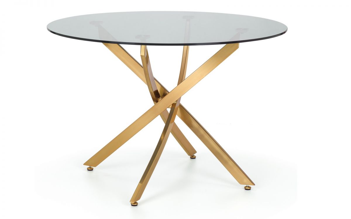 Montero Round Table & 4 Delaunay Mustard Chairs