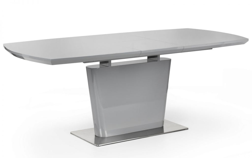 Como High Gloss Grey Table & 6 Luxe Grey Chairs