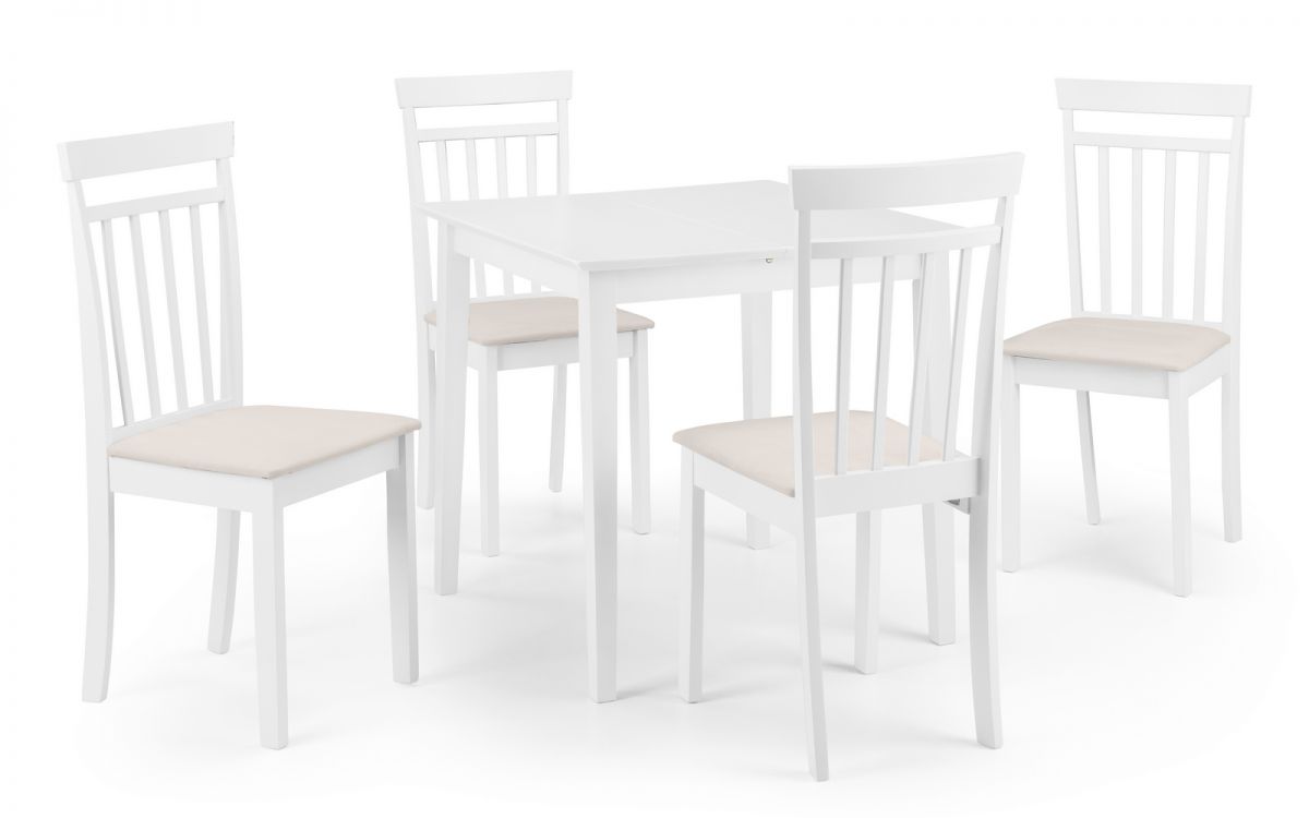 Rufford Dining Table & 4 Coast Chairs - White