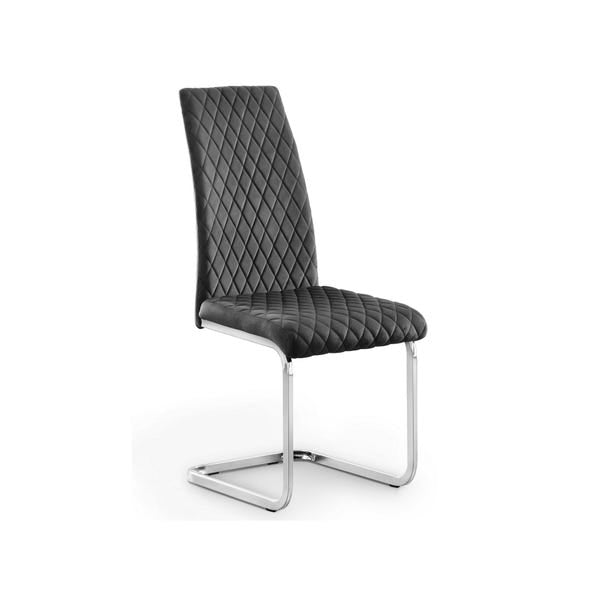 Calabria Velvet Cantilever Dining Chair - Grey
