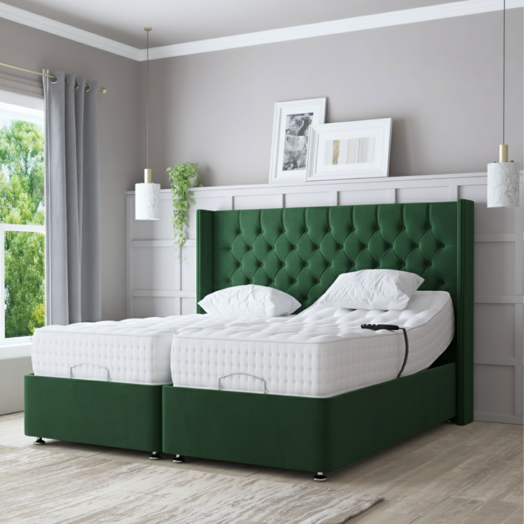 Serenity Motion Adjustable Bed – Electric Adjustable Base with Memory Gel Mattress | CREAM