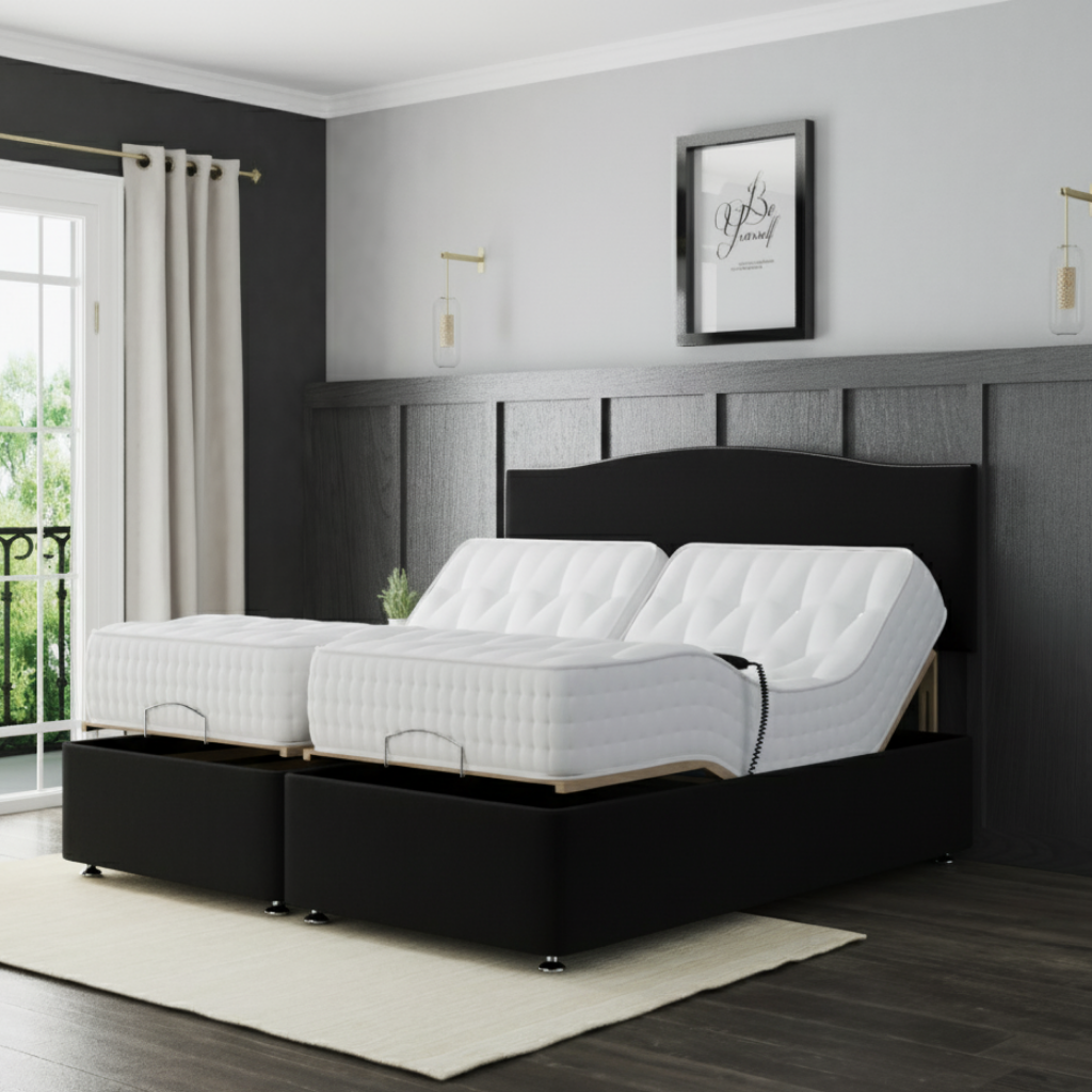 ZenSleep Pro 1000 Adjustable Bed – Electric Adjustable Base with Memory Foam Mattress | GRAY