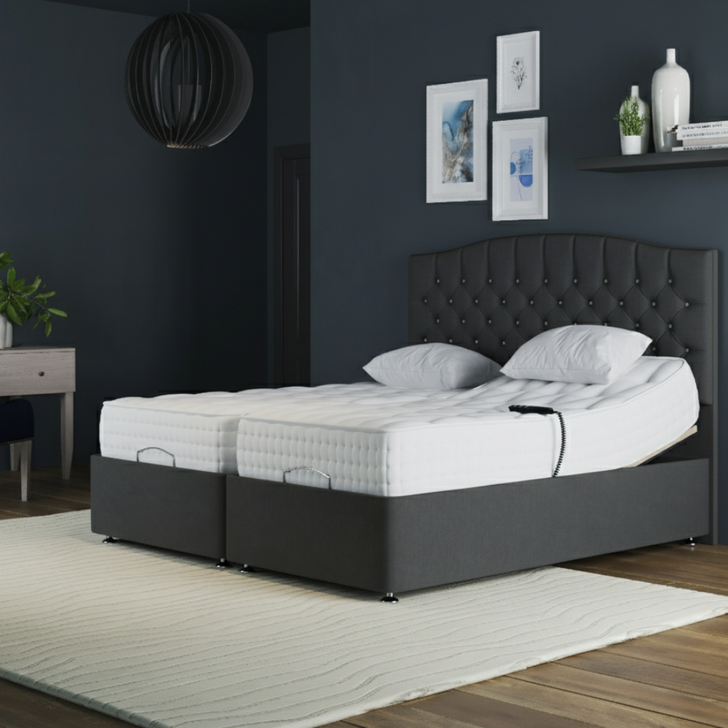 CloudLift Ultra Adjustable Bed – Electric Adjustable Frame with Memory Pocket 1000 Mattress | CREAM