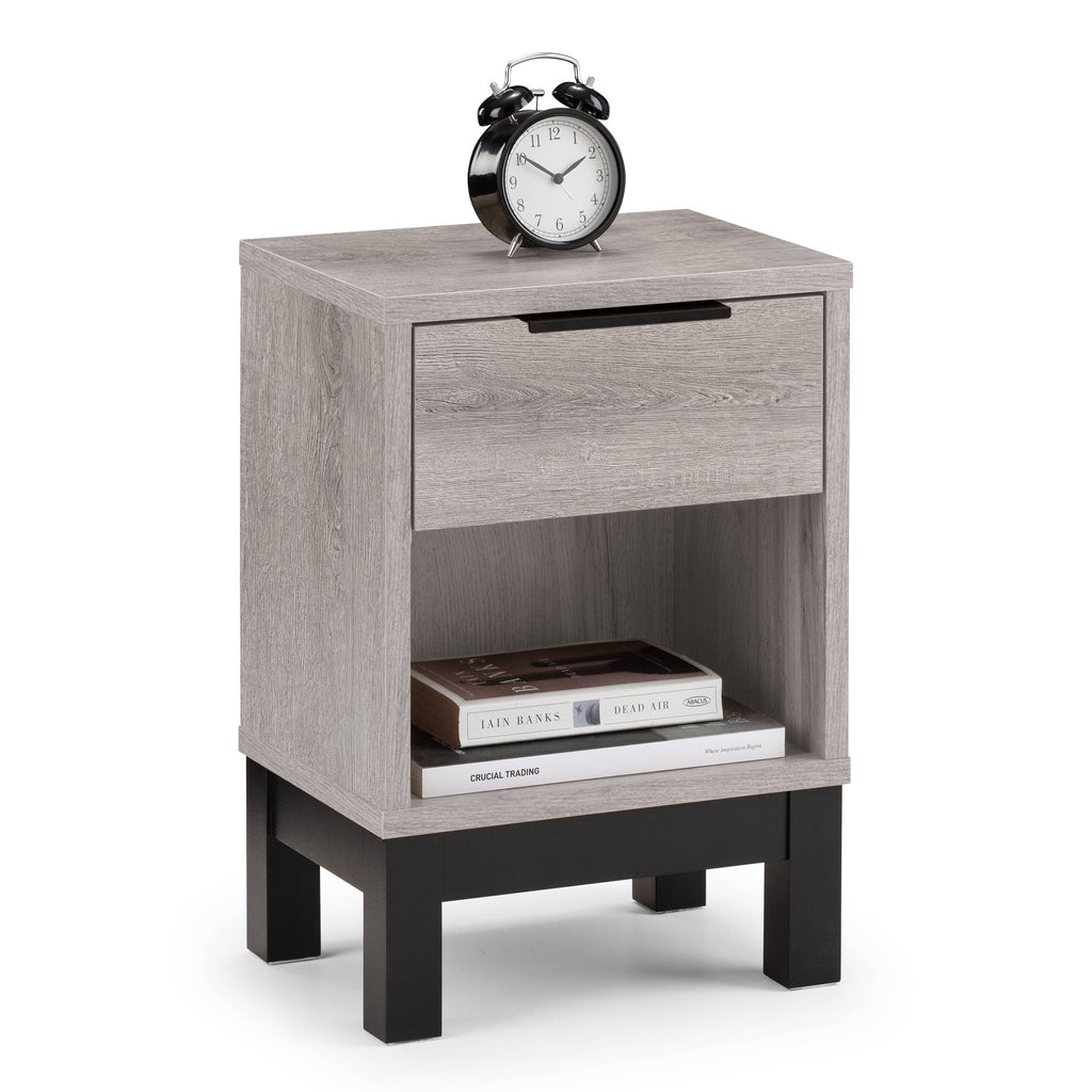 Bali 1 Drawer Bedside - Grey Oak