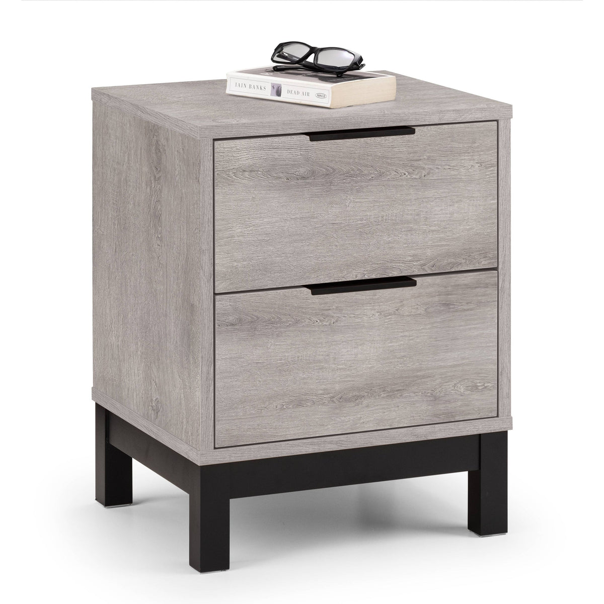 Bali 2 Drawer Bedside - Grey Oak