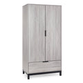 Bali 2 Door 1 Drawer Wardrobe - Grey Oak