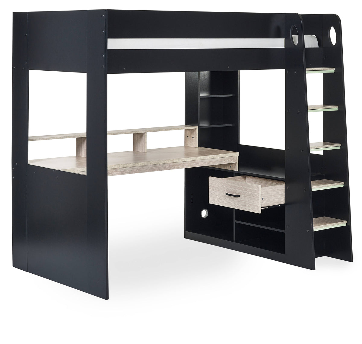 Blaze Gaming Highsleeper - Black And Pale Wood