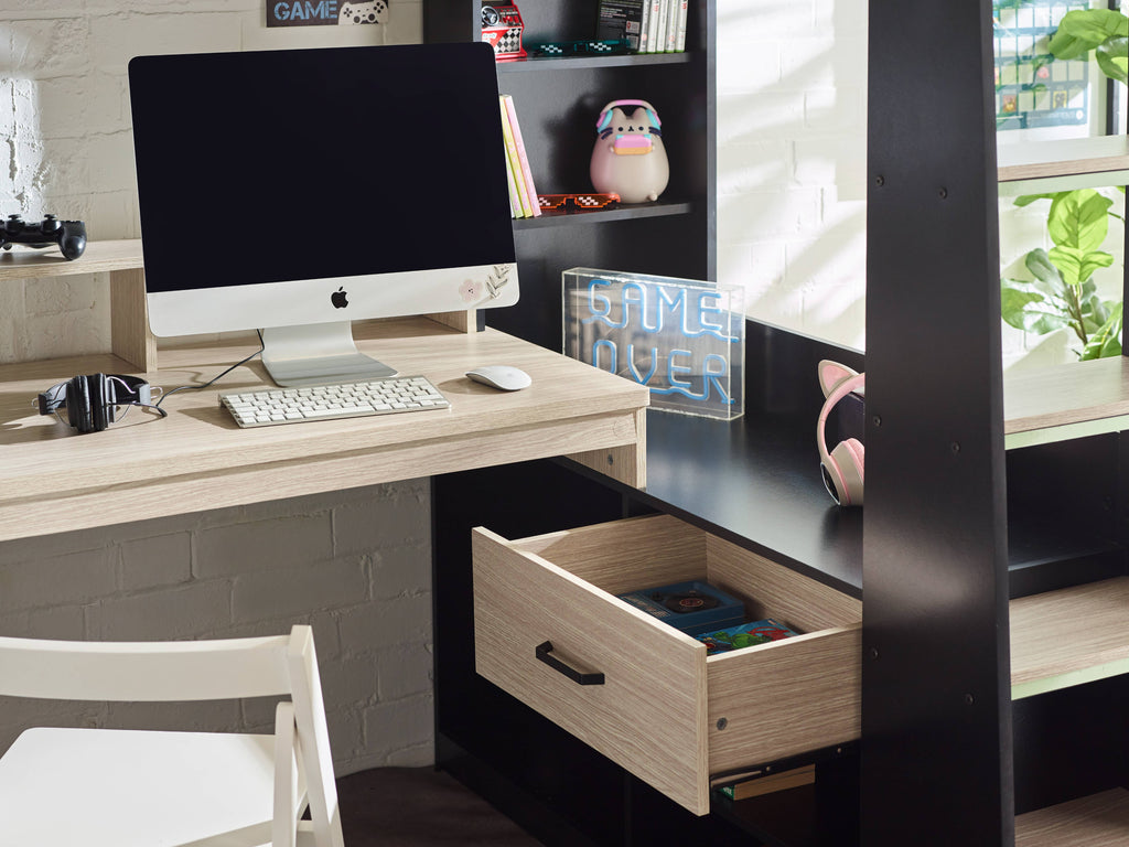 Blaze Gaming Highsleeper - Black And Pale Wood