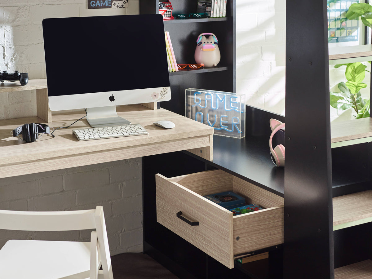 Blaze Gaming Highsleeper - Black And Pale Wood