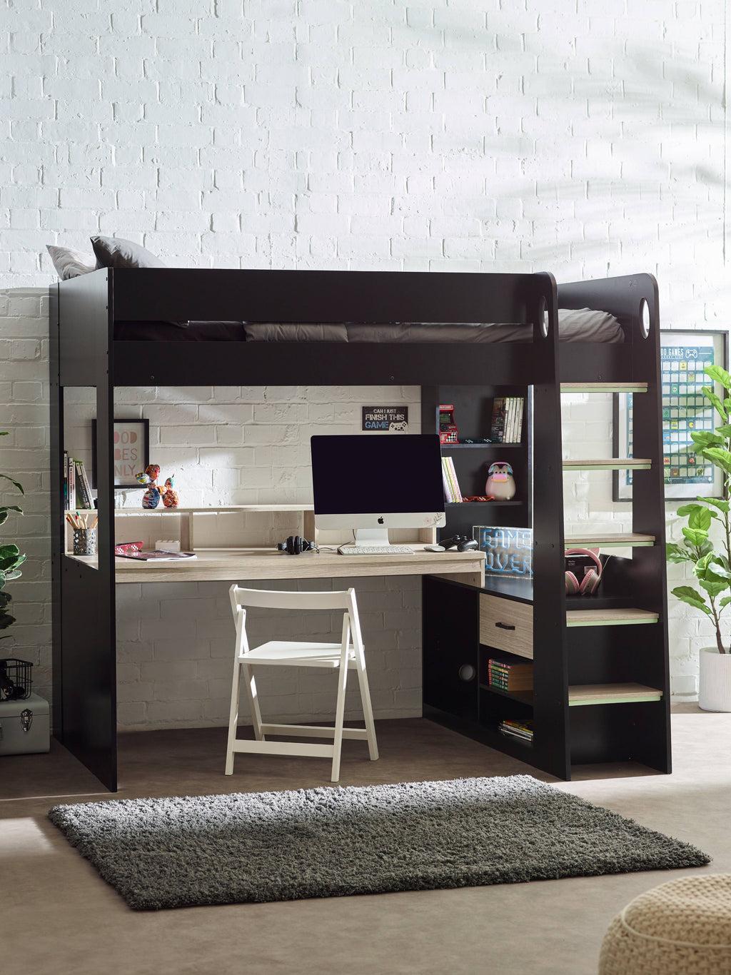 Blaze Gaming Highsleeper - Black And Pale Wood