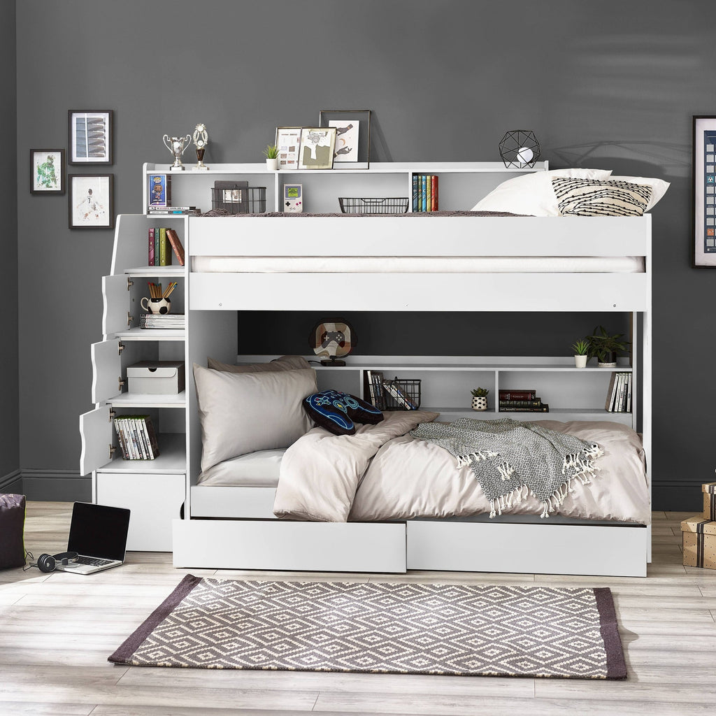 Camelot Staircase Bunk - All White