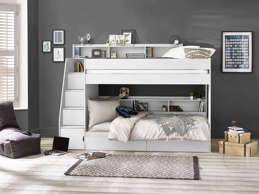 Camelot Staircase Bunk - All White