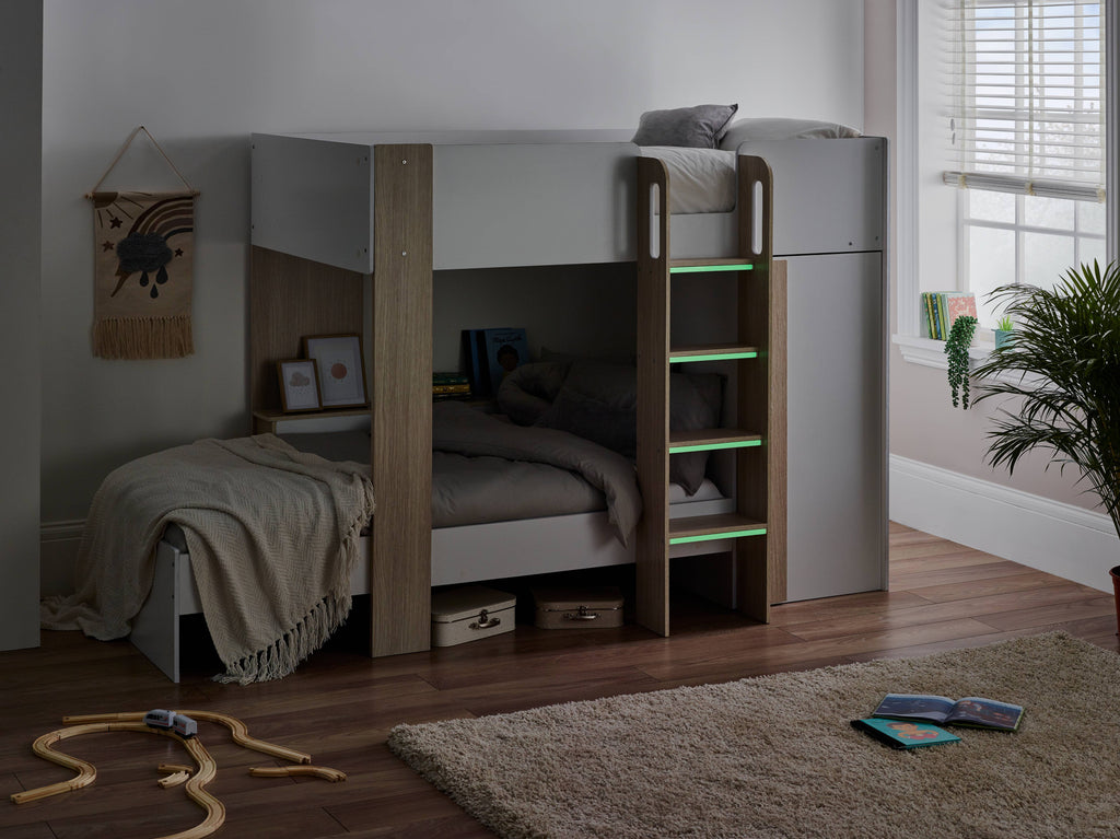 Horizon Bunk Bed - Pale Wood And White