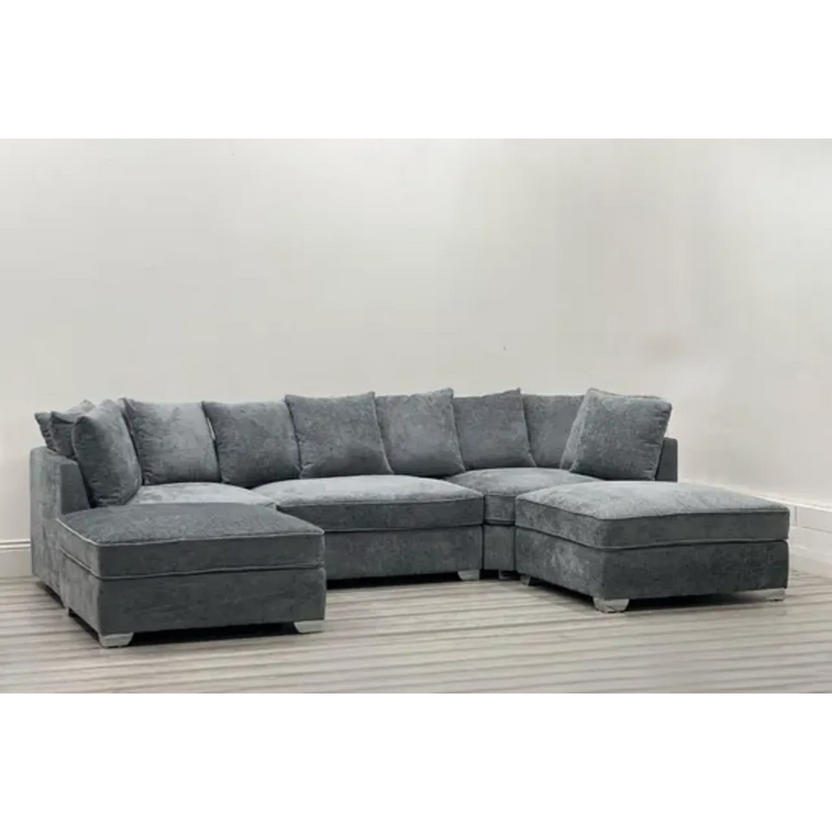 Belgravia U Shape Grey Fabric Sofa