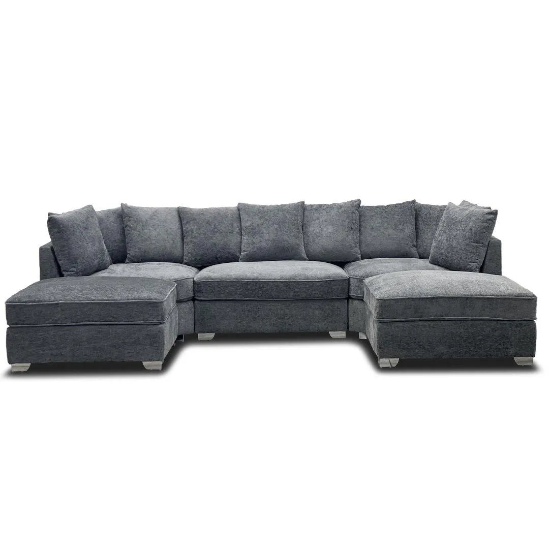 Belgravia U Shape Grey Fabric Sofa