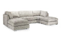 Bishop Full Back U Shape Truffle Fabric Sofa