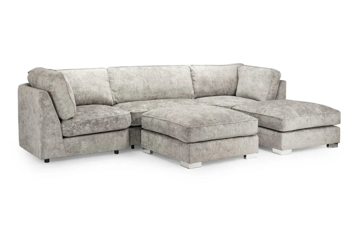 Bishop Full Back U Shape Truffle Fabric Sofa