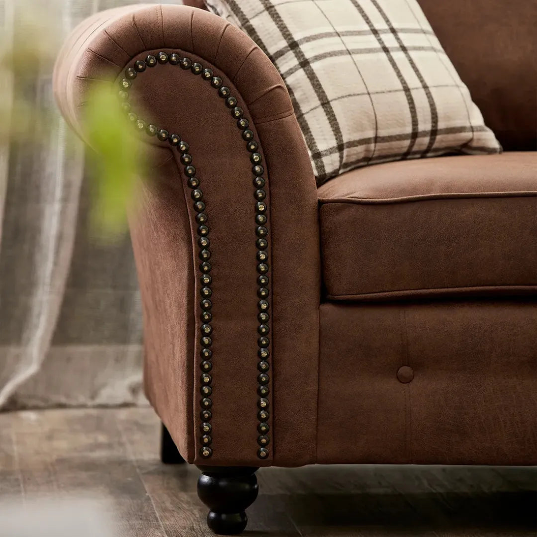 Oakland Chesterfield Sofa Bed Charcoal Grey or Tan Suede 3 Seater