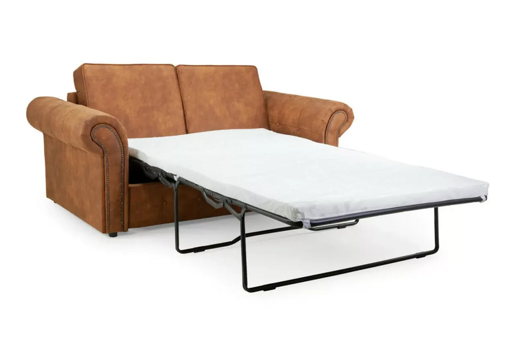 Oakland Chesterfield Sofa Bed Charcoal Grey or Tan Suede 3 Seater