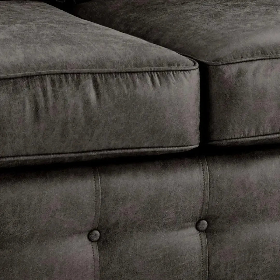 Oakland Chesterfield Sofa Bed Charcoal Grey or Tan Suede 3 Seater