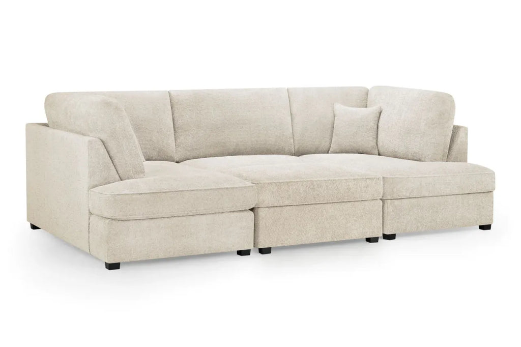 Carnaby Sofa Boucle Beige U Shape Corner Including Footstool