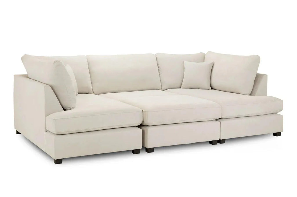 Carnaby Sofa Beige U Shape Corner Footstool
