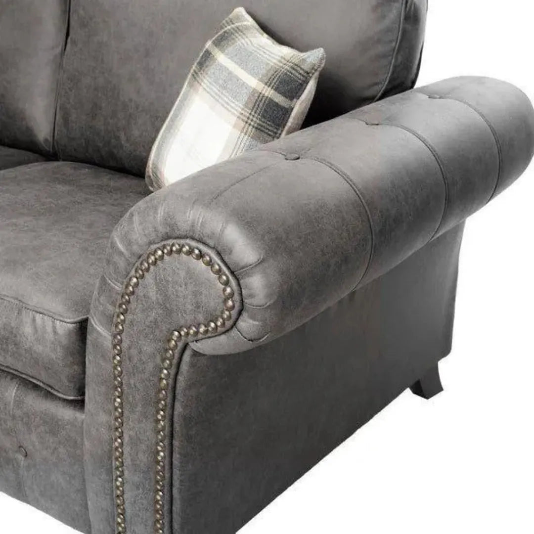 Oakland Chesterfield Sofa Suede 3 Seater