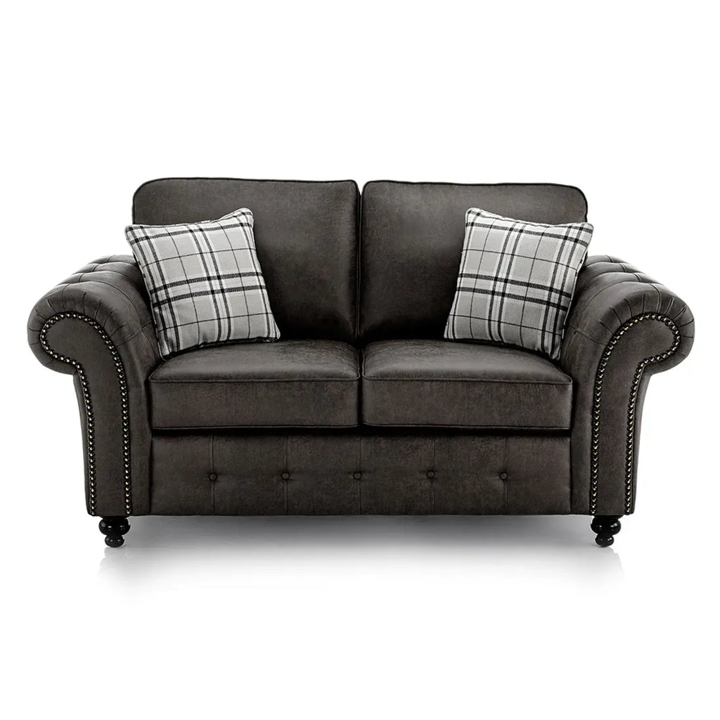 Oakland Chesterfield Sofa Suede 2 Seater