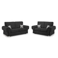 Verona Fabric Sofa FullBack 3 Seater And 2 Seater Set Grey Or Black
